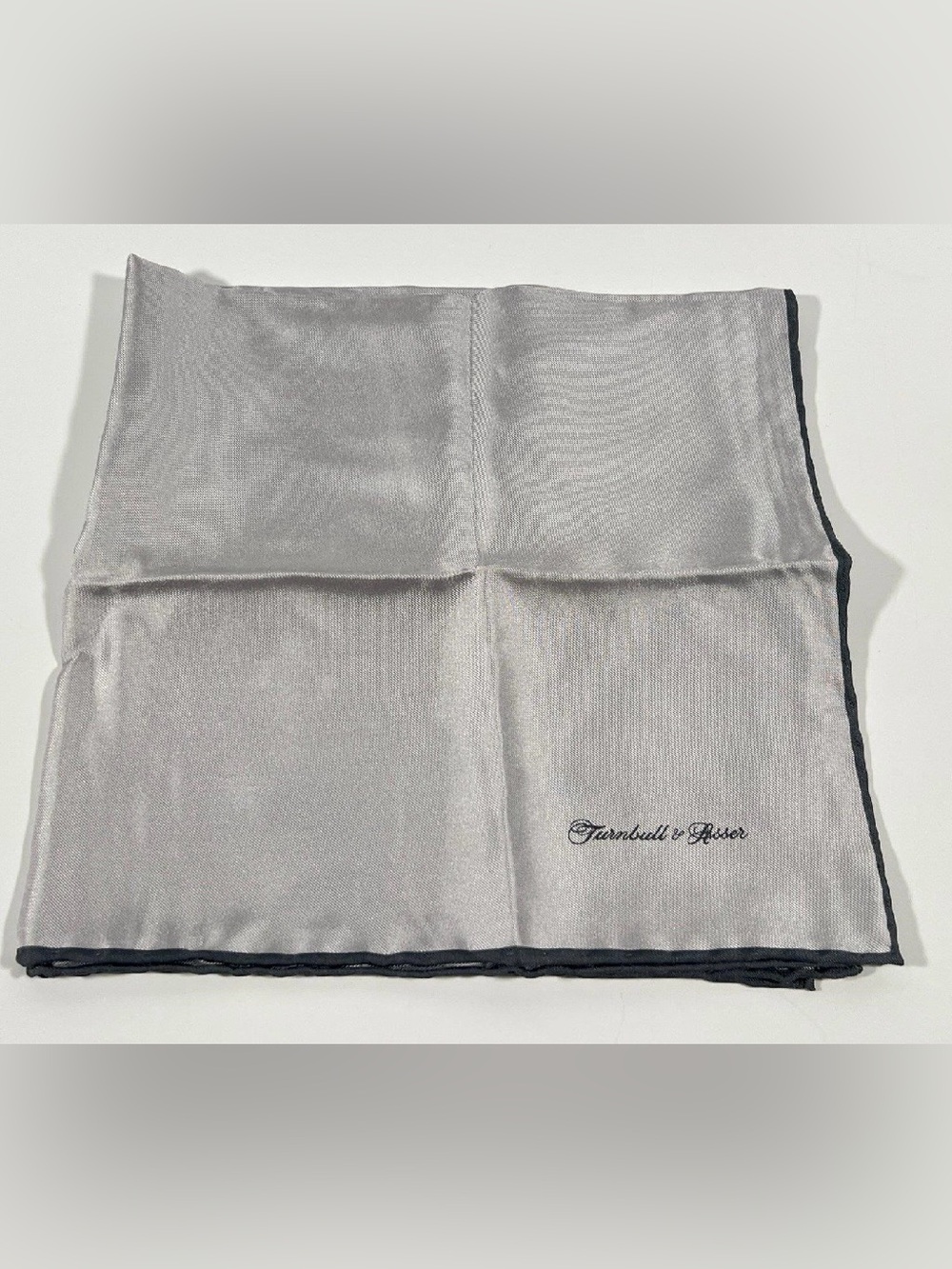 Turnbull & Asser Light Gray 100% Silk Pocket Square Scarf 18" x 18" NWOT - Mens